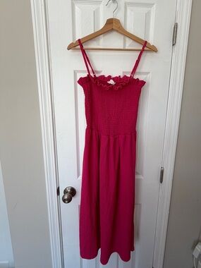 H&M Bright Pink Smocked Dress